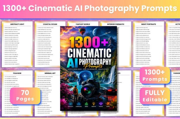 Download 1300+ Cinematic AI Photography Prompts - Premium Resources