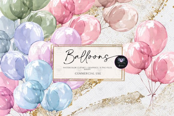 Download Balloons Watercolor Clipart Bundle - Watercolor clipart bundle Collection