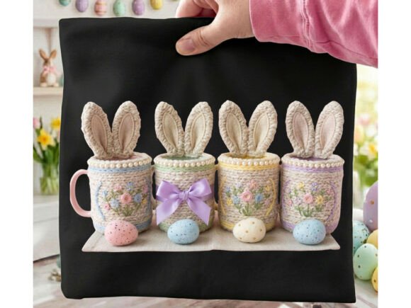 Download Easter Theme Cups Faux Yarn Design Png - Faux yarn design Collection