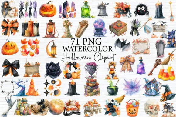 Download Halloween Watercolor Clipart Bundle - Watercolor clipart bundle Collection