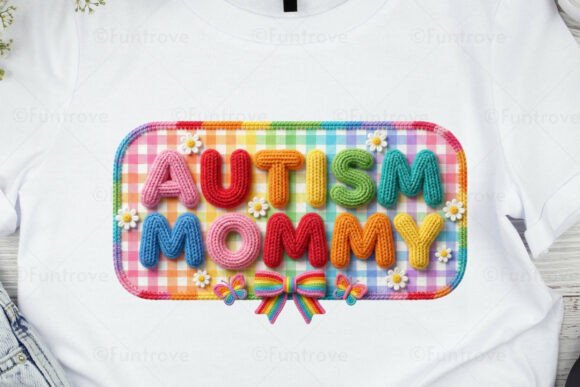 Download Autism Mommy Faux Yarn Design Patch PNG - Faux yarn design Collection