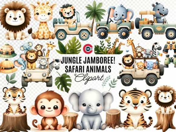 Download Safari Animals Watercolor Clipart Bundle - Watercolor clipart bundle Collection