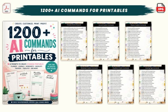 Download 1200+ AI Commands for Printables - Premium Resources